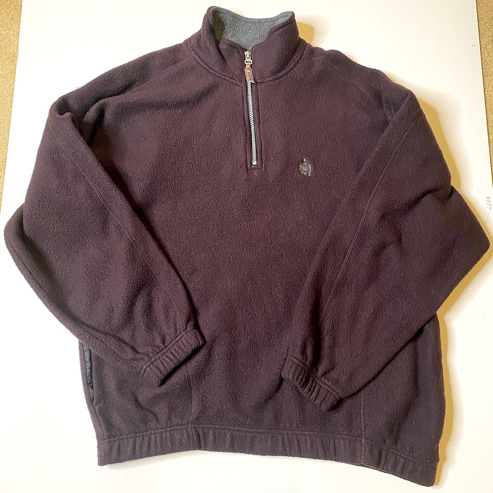 bugle boy original brown fleece pullover jacket size large men